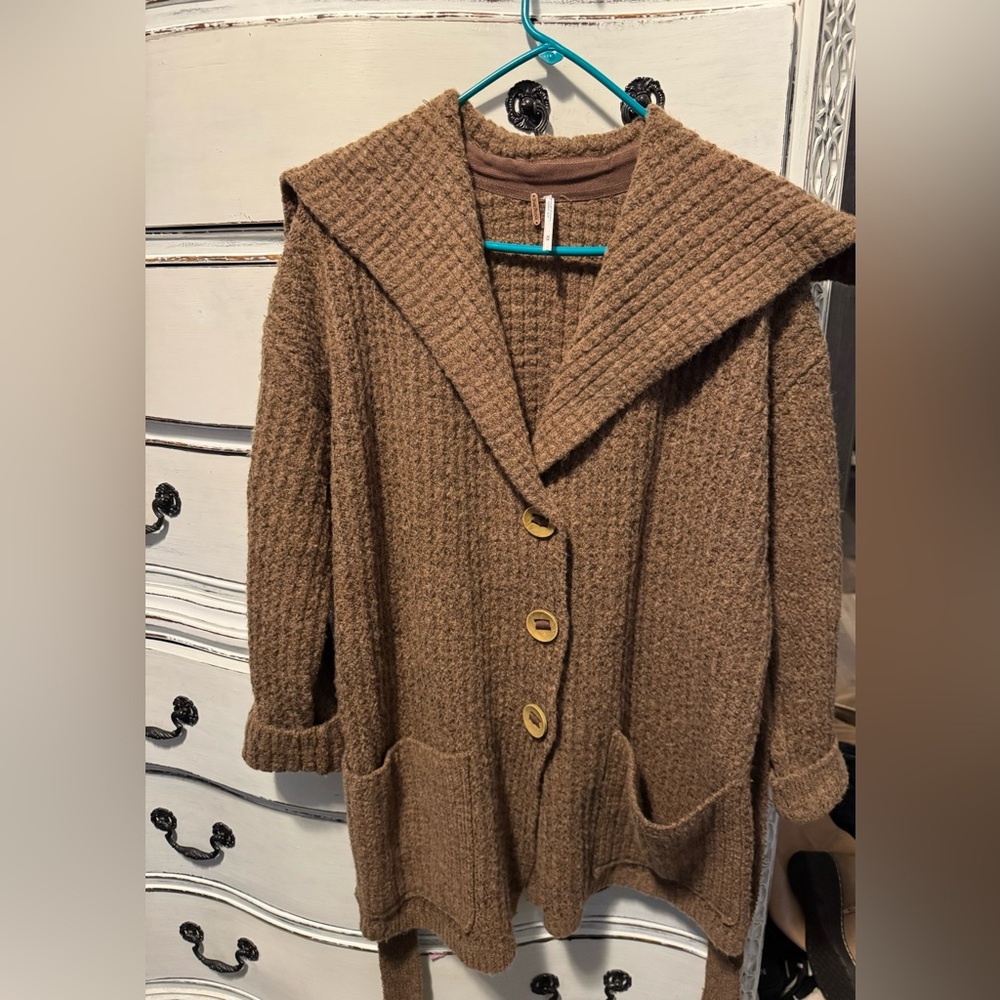 Free People Taffy Sweater Cardi Brown Size Medium